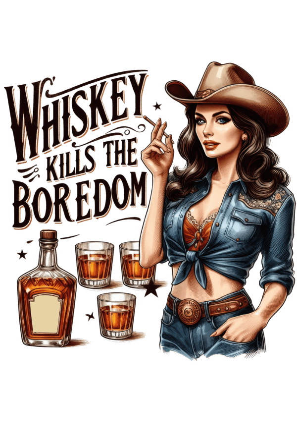 Retro Girl Whiskey t-shirt - Image 5