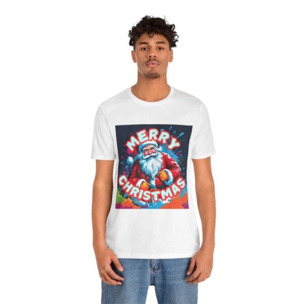 Spread Holiday Cheer with Our Merry Christmas T-Shirt Featuring Santa Claus - Image 2