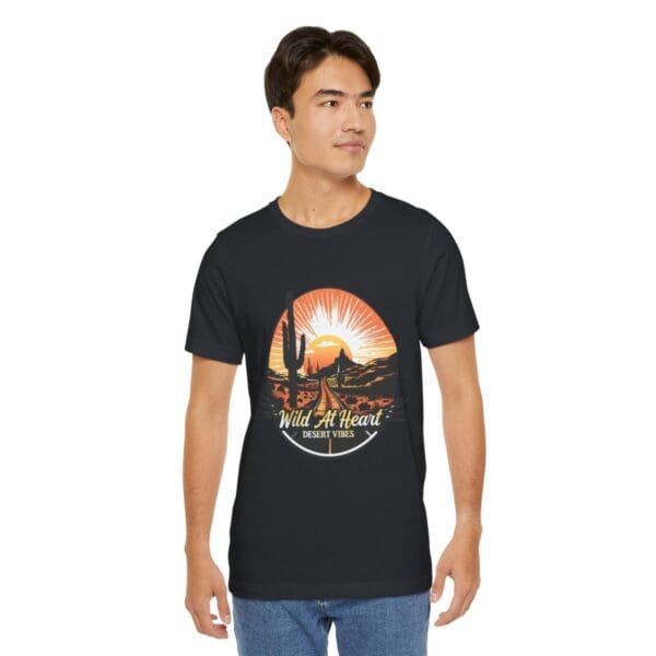 Wild At Heart Desert Vibes T-Shirt – Sunset Cactus Graphic Tee - Image 2