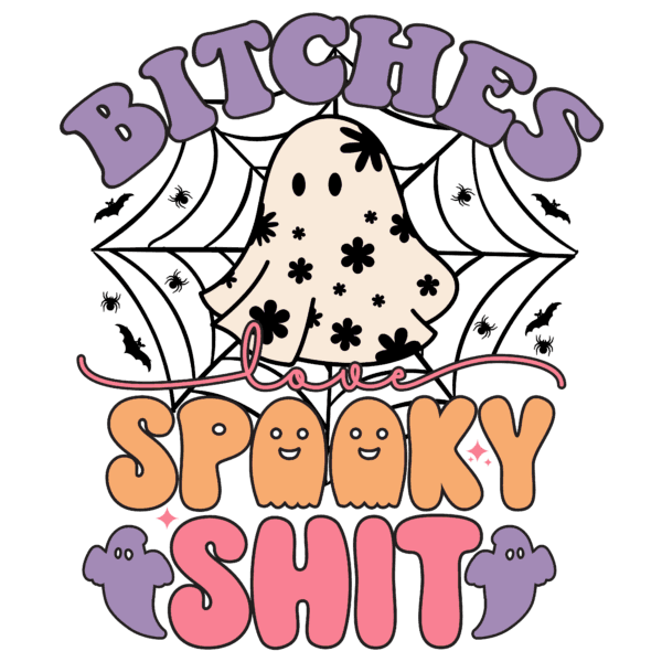 Get into the Halloween Spirit with the Bold 'Bitches Love Spooky Shit' Graphic Tee! - Image 5